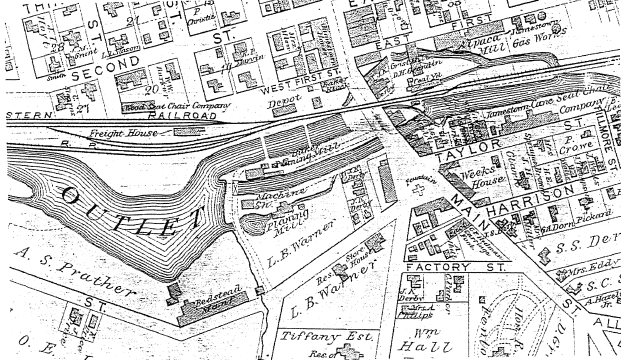 Historic Map of River